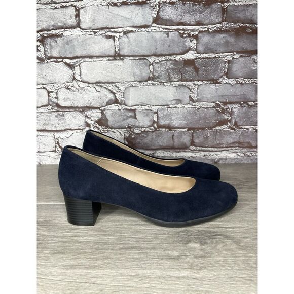 Modabella Navy Blue Suede Leather Round Toe Dress Heels Women’s Sz 38EU/7.5M US - Picture 14 of 16